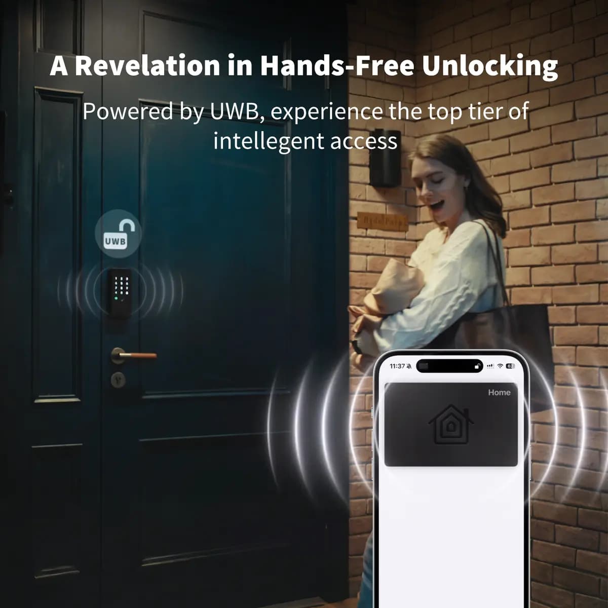 Aqara Smart Lock U400 Silver [rechargeable lithium battery, up to 6 months per charge, IP65-rated exterior, up to 50]
