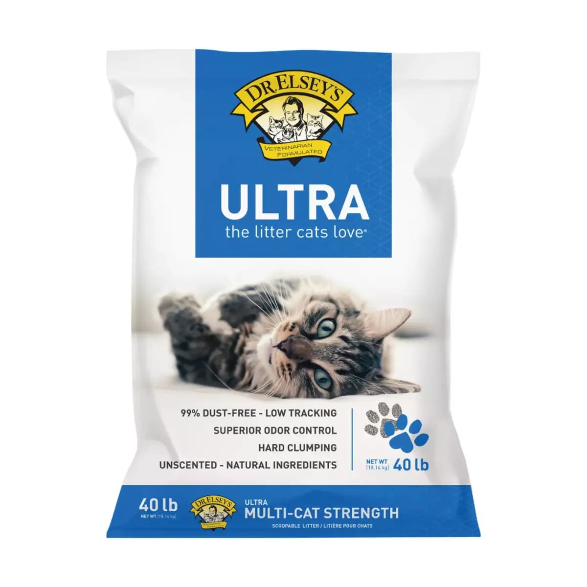 Dr. Elsey's Precious Cat Ultra Clumping Multi-Cat Clay Cat Litter - Unscented, Low Tracking [Species Cat, Brand Dr. Elsey's, Life Stage All, Nutritional Benefits Odor Control]