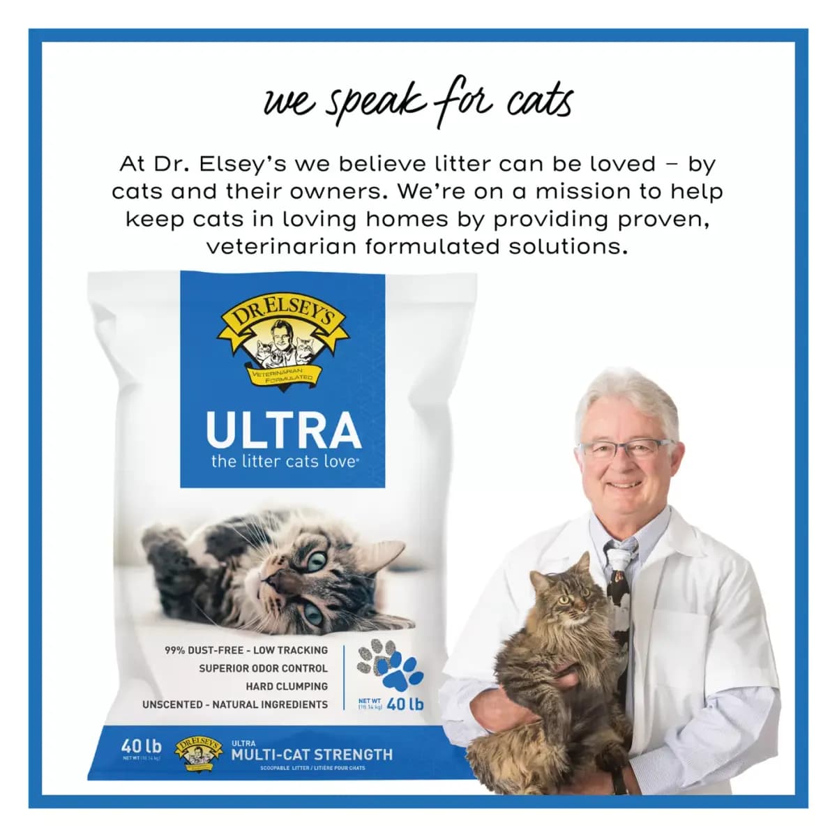 Dr. Elsey's Precious Cat Ultra Clumping Multi-Cat Clay Cat Litter - Unscented, Low Tracking [Species Cat, Brand Dr. Elsey's, Life Stage All, Nutritional Benefits Odor Control]
