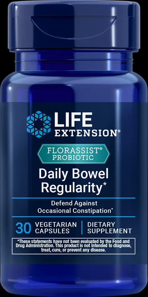 Life Extension FLORASSIST Daily Bowel Regularity 57.5 mg [1 vegetarian capsule, 57.5 mg, microcrystalline cellulose]