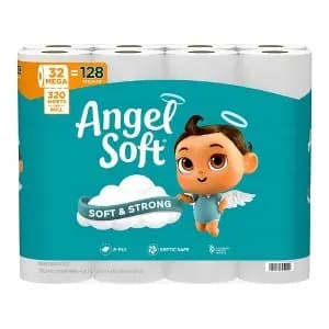 Angel Soft Toilet Paper - 32 Mega Rolls [Sheets Per Roll 320, Industry or Government Certifications Sustainable Forestry Initiative Certifie, Count 32 Rolls, Material Paper]