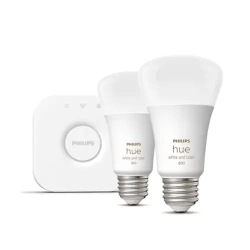 Philips Hue Starter kit: 2 E26 smart bulbs (60 W) [046677562915, 62x112, White]