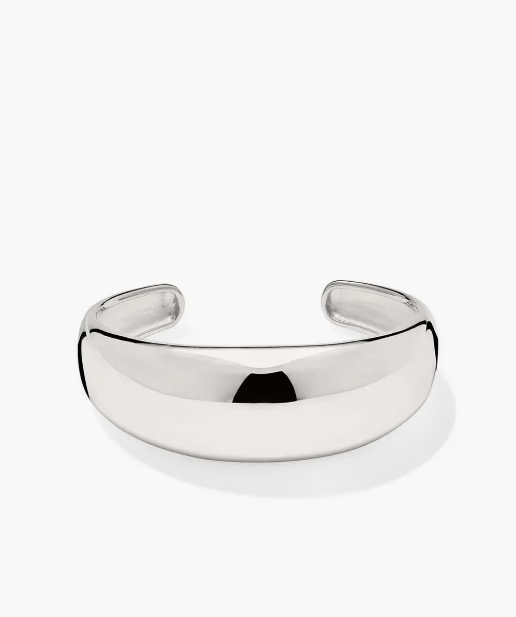 Mejuri 20mm Dôme Cuff Bracelet Sterling Silver [Sterling Silver, Width: 20 mm, Polish with a soft cloth]