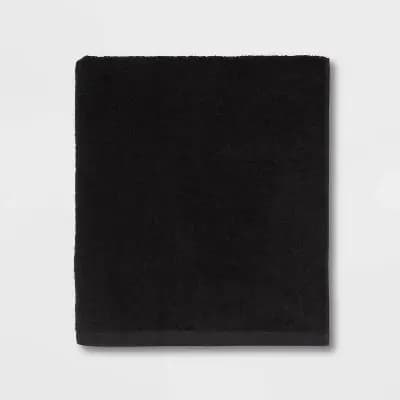 Room Essentials 4pk Antimicrobial Assorted Bath and Hand Towel Set Black - Room Essentialsâ„¢: Cotton Terry, Midweight GSM [Midweight (450-550 GSM), 100% Cotton, Assorted Bath Towe