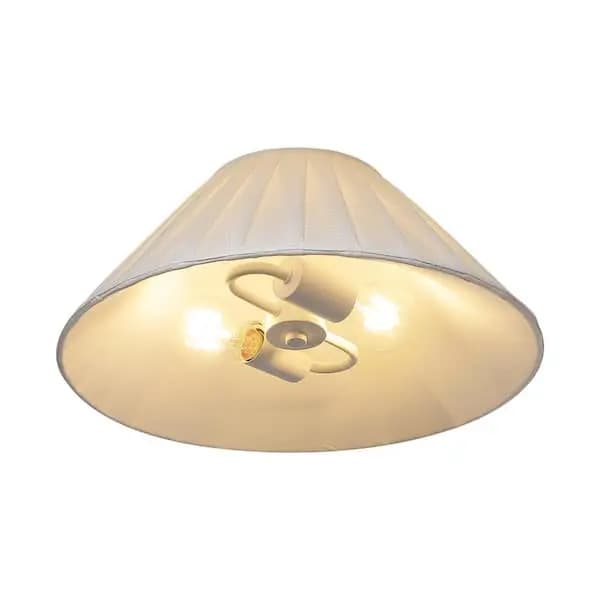 PAUMAN 15.74" 2-Light Fabric Flush Mount Ceiling Light Fixture, FS-260033 [Dimmable Capability: Dimmable, Exterior Fixture Type: Flush Mount, Features: Switch Controlled]