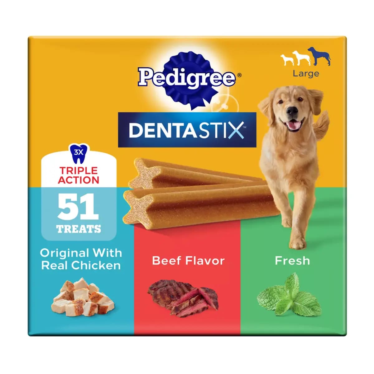 Pedigree® Dentastix Variety Pack Large Breed Adult Dental Dog Treats - Chicken, Beef & Fresh [Species Dog, Brand Pedigree, Food Type Treats, Breed Size Large Breed]