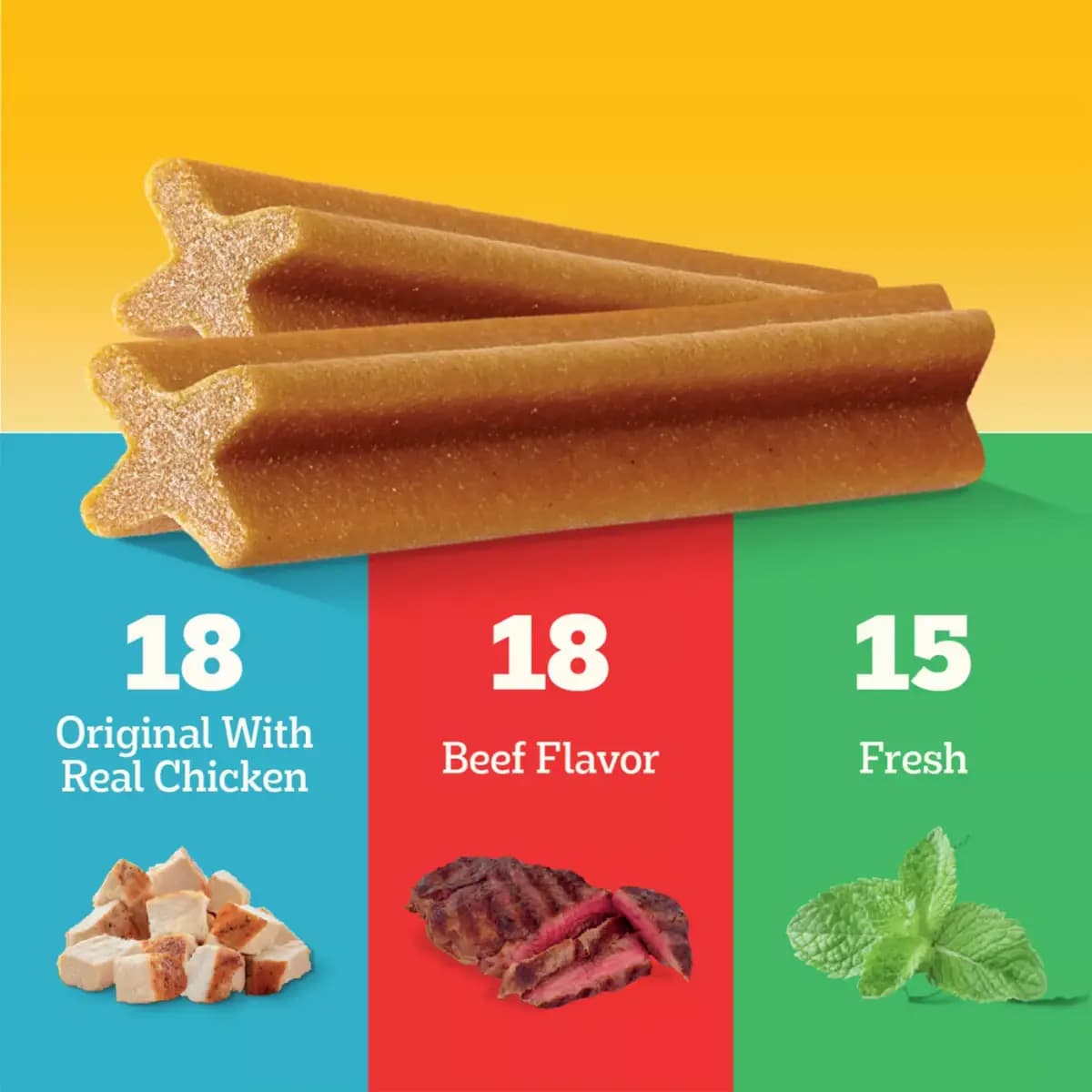 Pedigree® Dentastix Variety Pack Large Breed Adult Dental Dog Treats - Chicken, Beef & Fresh [Species Dog, Brand Pedigree, Food Type Treats, Breed Size Large Breed]