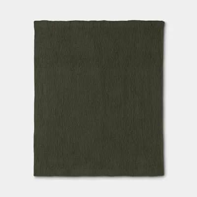 Threshold Chenille Throw Blanket Dark Sage Green - Thresholdâ„¢ [100% Recycled Polyester, Lightweight Fabric, OEKO-TEX STANDARD 100]