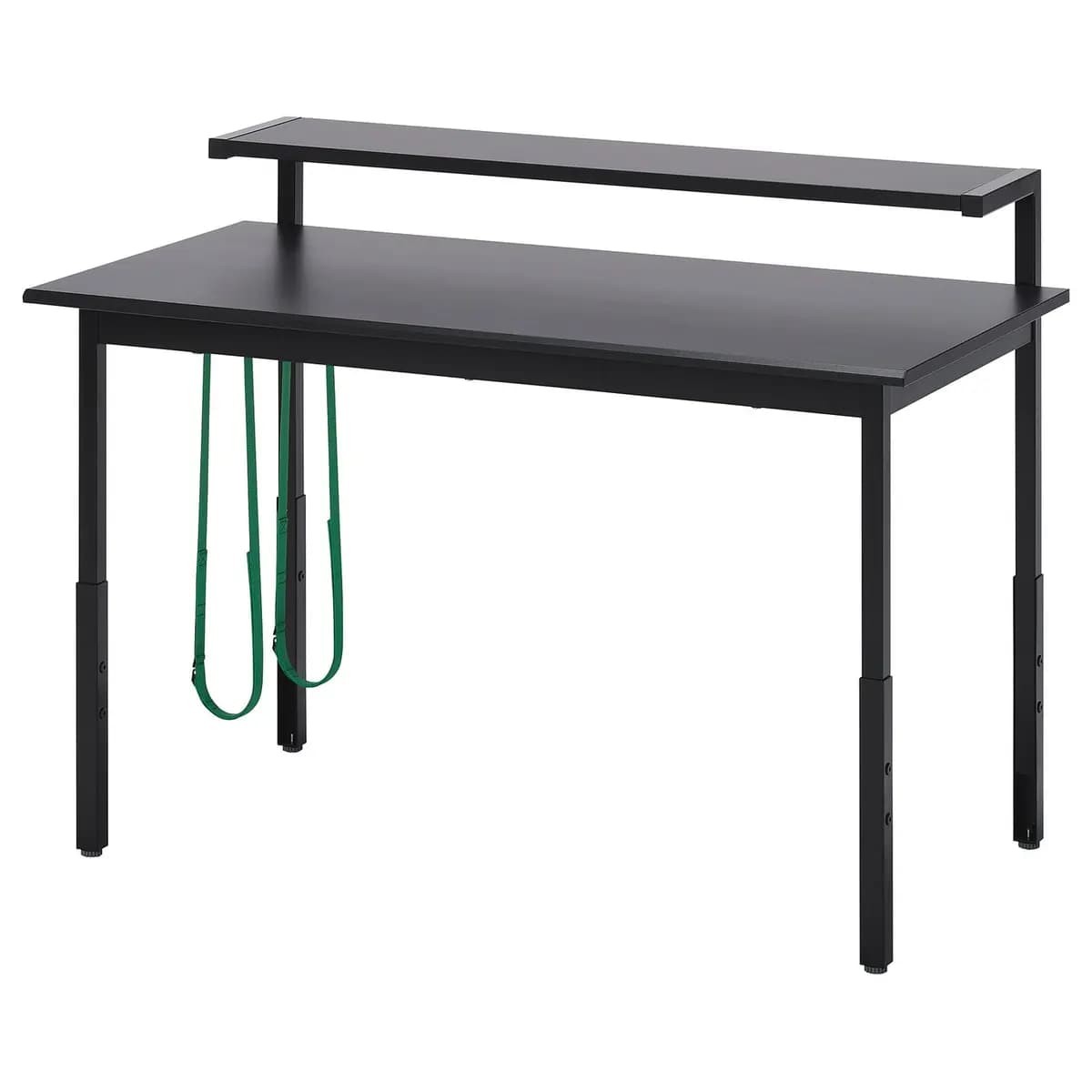 IKEA UTVISNING Gaming desk with shelf, black [Width 47 1/4 ", Depth 23 5/8 ", Max. height 36 1/4 "]
