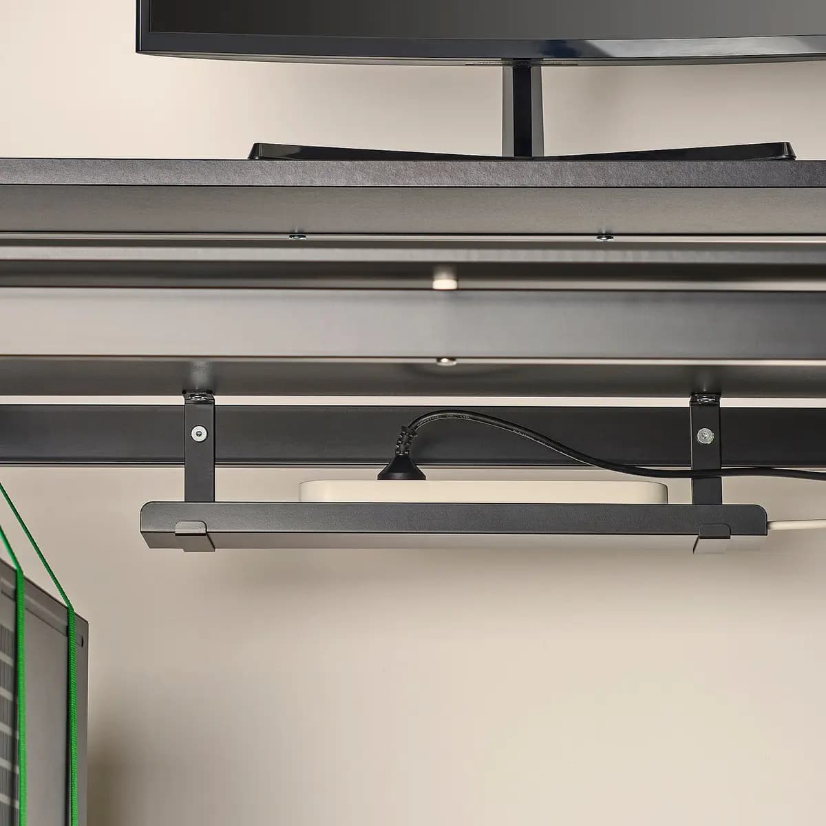 IKEA UTVISNING Gaming desk with shelf, black [Width 47 1/4 ", Depth 23 5/8 ", Max. height 36 1/4 "]