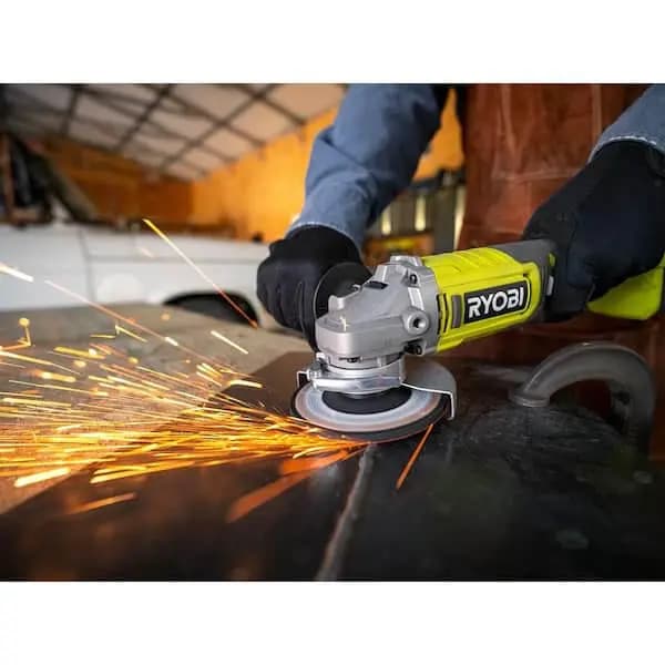 RYOBI ONE+ 18V Cordless 4-1/2 in. Angle Grinder (Tool Only), PCL445B [Amperage (A): 0.0 A, Battery Amp Hours: No Battery, Battery Power Type: Lithium Ion]