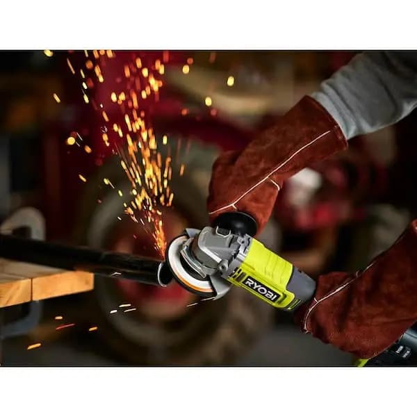 RYOBI ONE+ 18V Cordless 4-1/2 in. Angle Grinder (Tool Only), PCL445B [Amperage (A): 0.0 A, Battery Amp Hours: No Battery, Battery Power Type: Lithium Ion]
