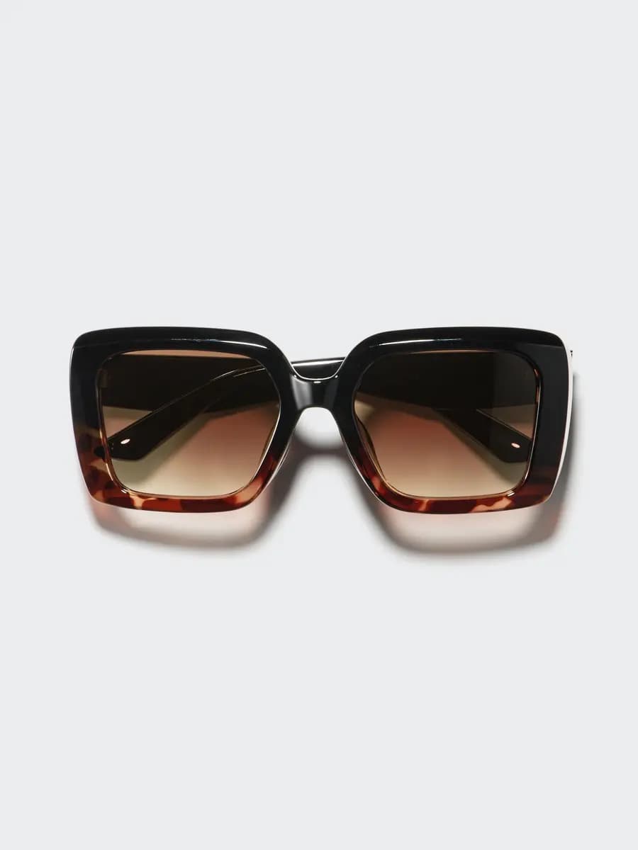Uniqlo Big Square Sunglasses 80 [Imported, UV400 lenses block approximately 99% of UV rays., One Size]