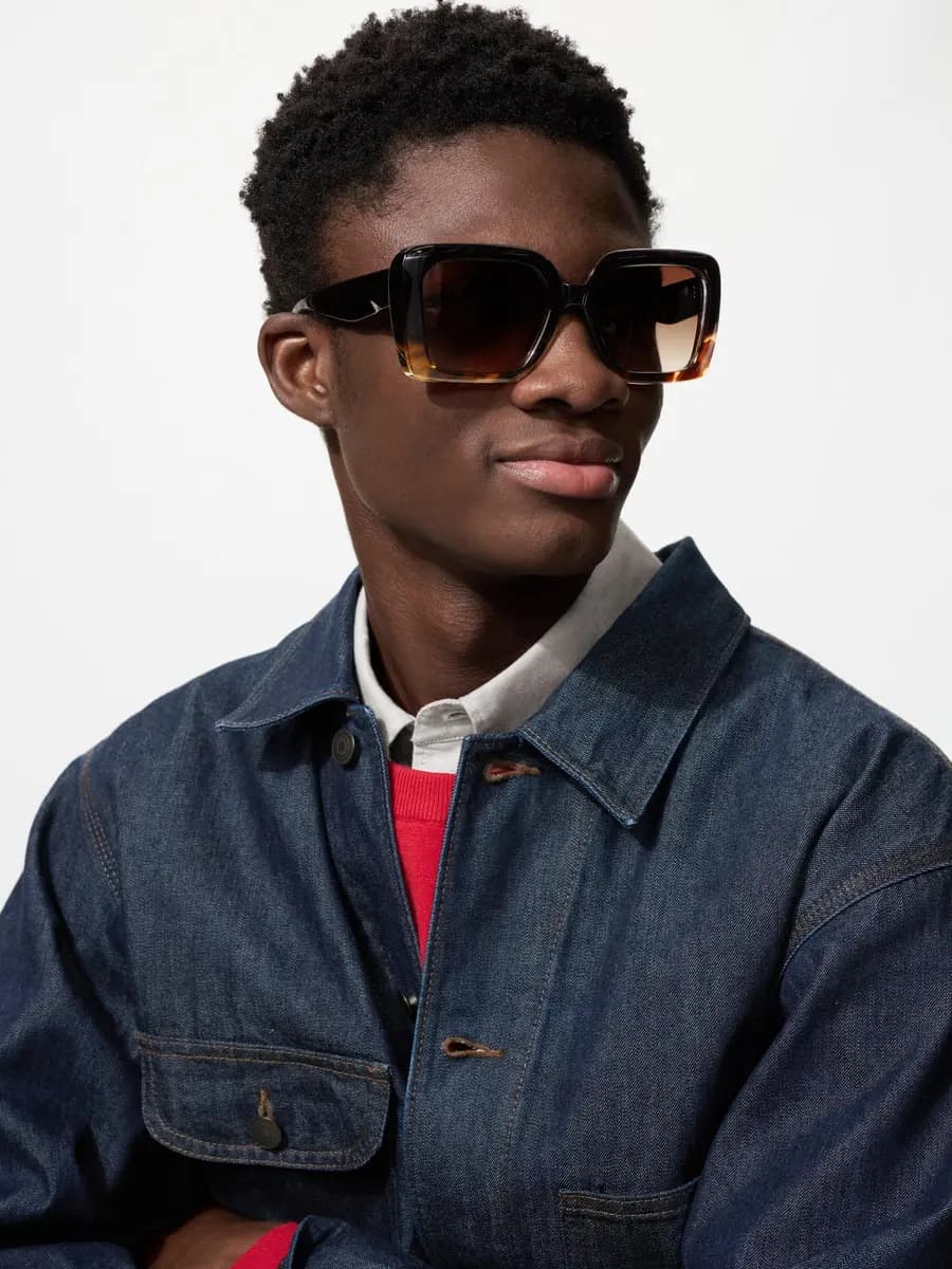 Uniqlo Big Square Sunglasses 80 [Imported, UV400 lenses block approximately 99% of UV rays., One Size]