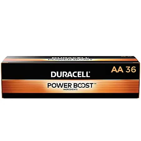 Duracell® Coppertop AA Alkaline Batteries, Box of 36 [battery size AA, Number of Batteries Per Pack/Box 36, Number of Packs/Boxes 1, Cell Type Alkaline]