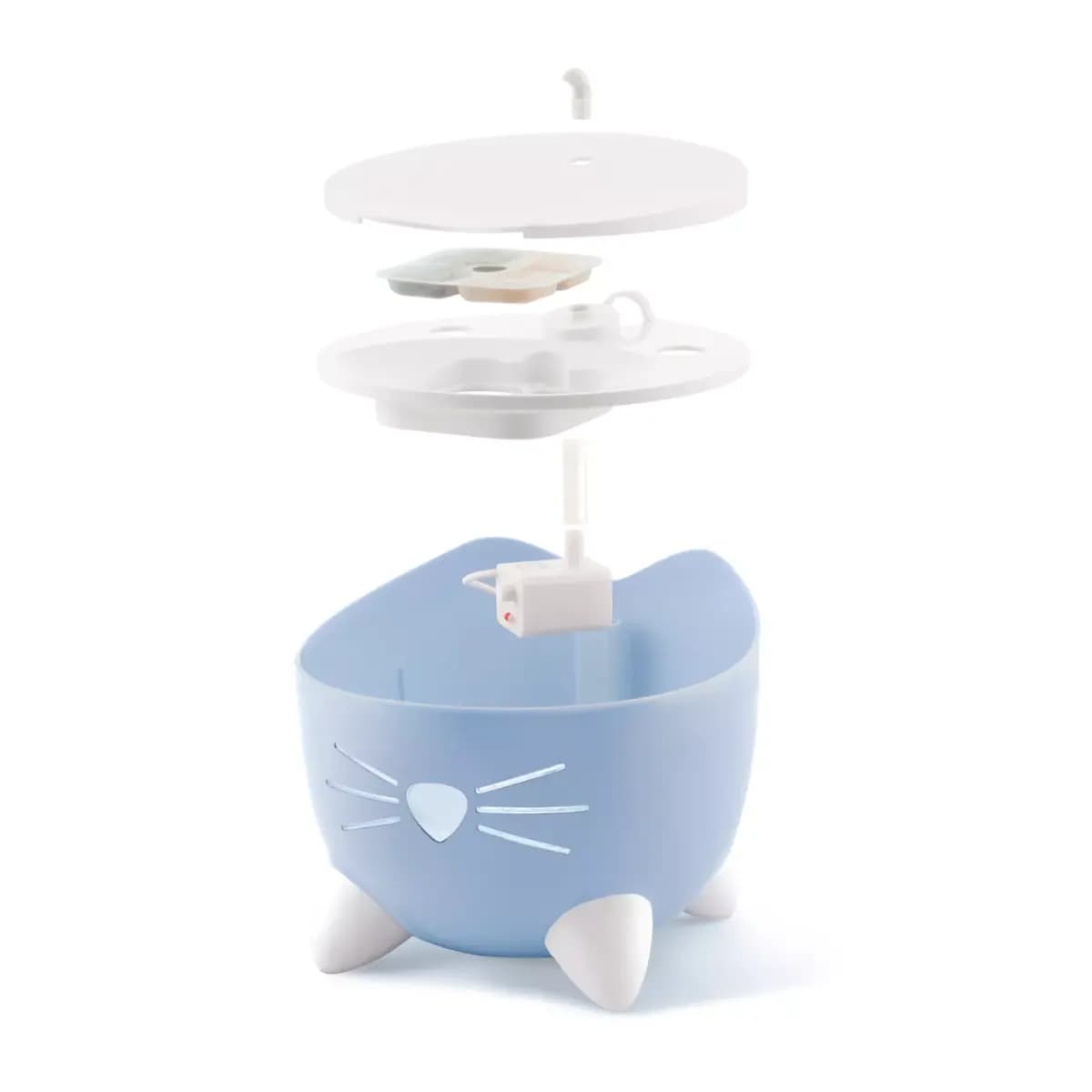 Catit® PIXI Cat Drinking Fountain [Includes (1) 2.5 L fountain, Super-silent & fully, Intended Pet(s) Cat, Color Blue, Product Dimensions 8 in x 8 in x 6.7 in]