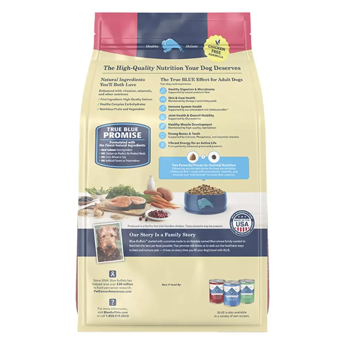 Blue Buffalo Life Protection Formula Salmon Adult Dry Dog Food, Chicken Free [Species Dog, Brand Blue Buffalo, Food Type Kibble, Breed Size All, Small, Medium, Large]