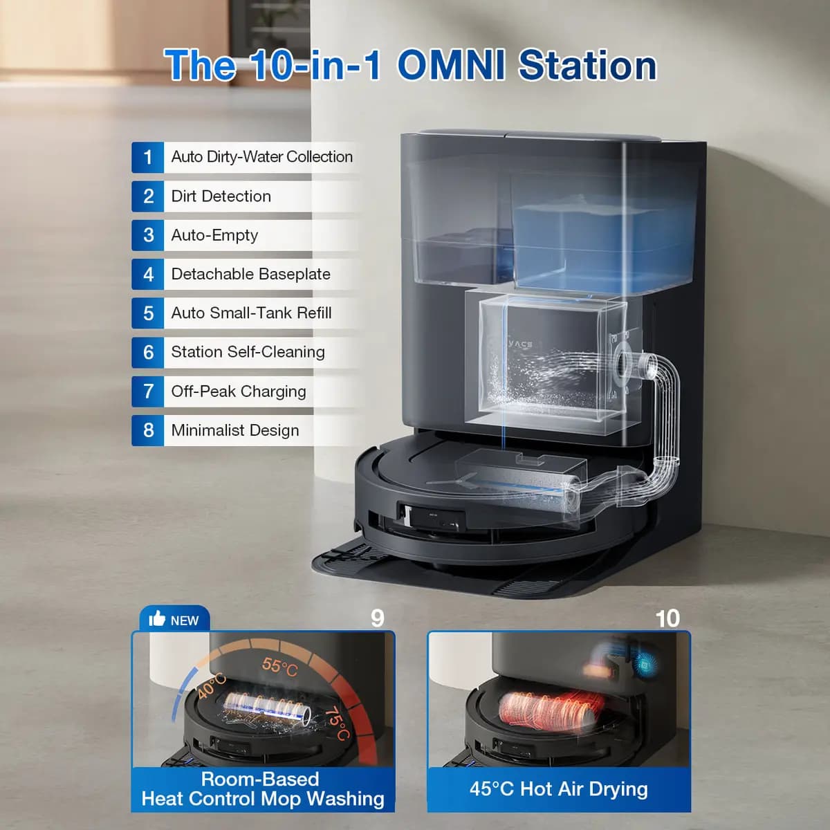 ECOVACS DEEBOT T80 OMNI [dToF, OZMO ROLLER, 0.22 L]