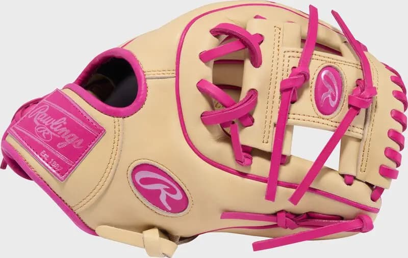 Rawlings Heart of the Hide 11.25-Inch Infield Glove, Right Hand Throw [Conventional, Camel/Berry, Standard]