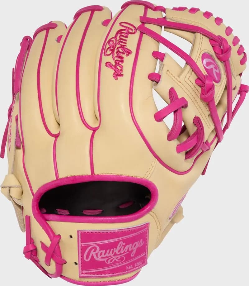 Rawlings Heart of the Hide 11.25-Inch Infield Glove, Right Hand Throw [Conventional, Camel/Berry, Standard]