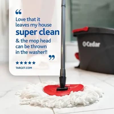 O-Cedar EasyWring Spin Mop and Bucket System: Portable, Non-Abrasive, Reusable, Extendable Handle [003-03-0027, Imported, 50335649]