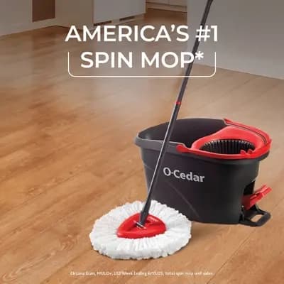 O-Cedar EasyWring Spin Mop and Bucket System: Portable, Non-Abrasive, Reusable, Extendable Handle [003-03-0027, Imported, 50335649]