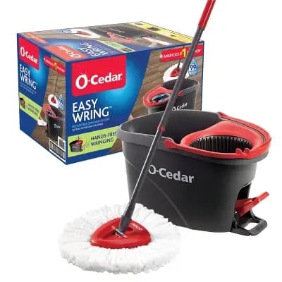 O-Cedar EasyWring Spin Mop and Bucket System: Portable, Non-Abrasive, Reusable, Extendable Handle [003-03-0027, Imported, 50335649]