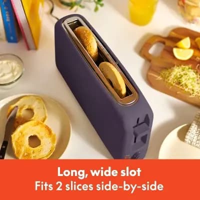 bella Housewares bella 2-Slice Slim Toaster Plum: Metal, 900W, 2-Year Warranty, Spot Clean, 6.85" H, 3.58" D, 14.88" W, 1.98 lbs [900 Watts, Metal, 2.47 Pounds]