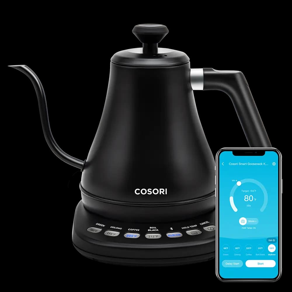Cosori Smart Electric Gooseneck Kettle [11.6 x 9 x 7.7 in, 2.57 lb, 1200W]