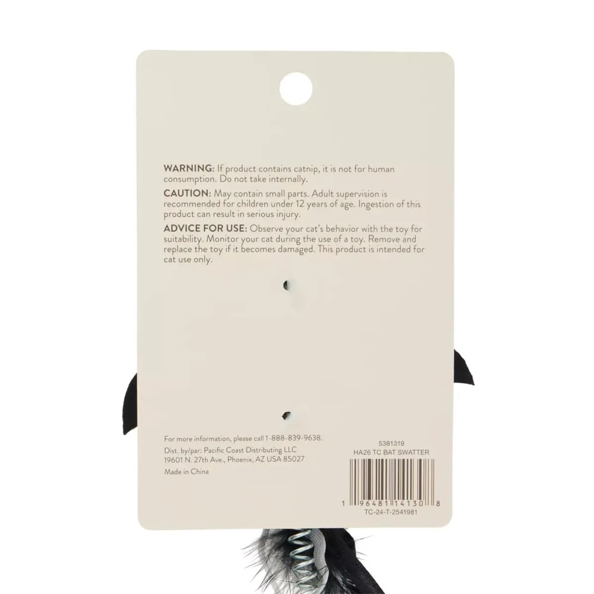 Thrills & Chills™ Halloween Bat Swatter Cat Toy [Brand Thrills & Chills®, Includes 1 Toy, Intended For Cats, Activity Swat & Pounce, Hunt & Stalk]