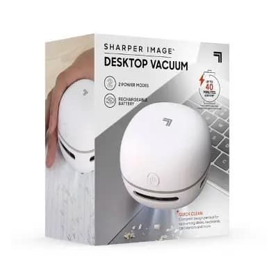 Sharper Image Desktop Cordless Vacuum White [Battery, 0 Meter, 3 Meter]