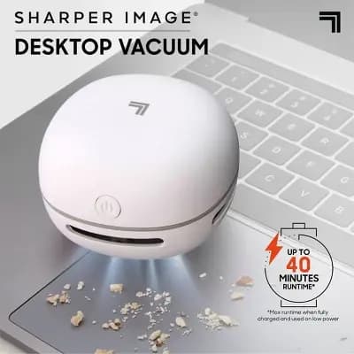 Sharper Image Desktop Cordless Vacuum White [Battery, 0 Meter, 3 Meter]