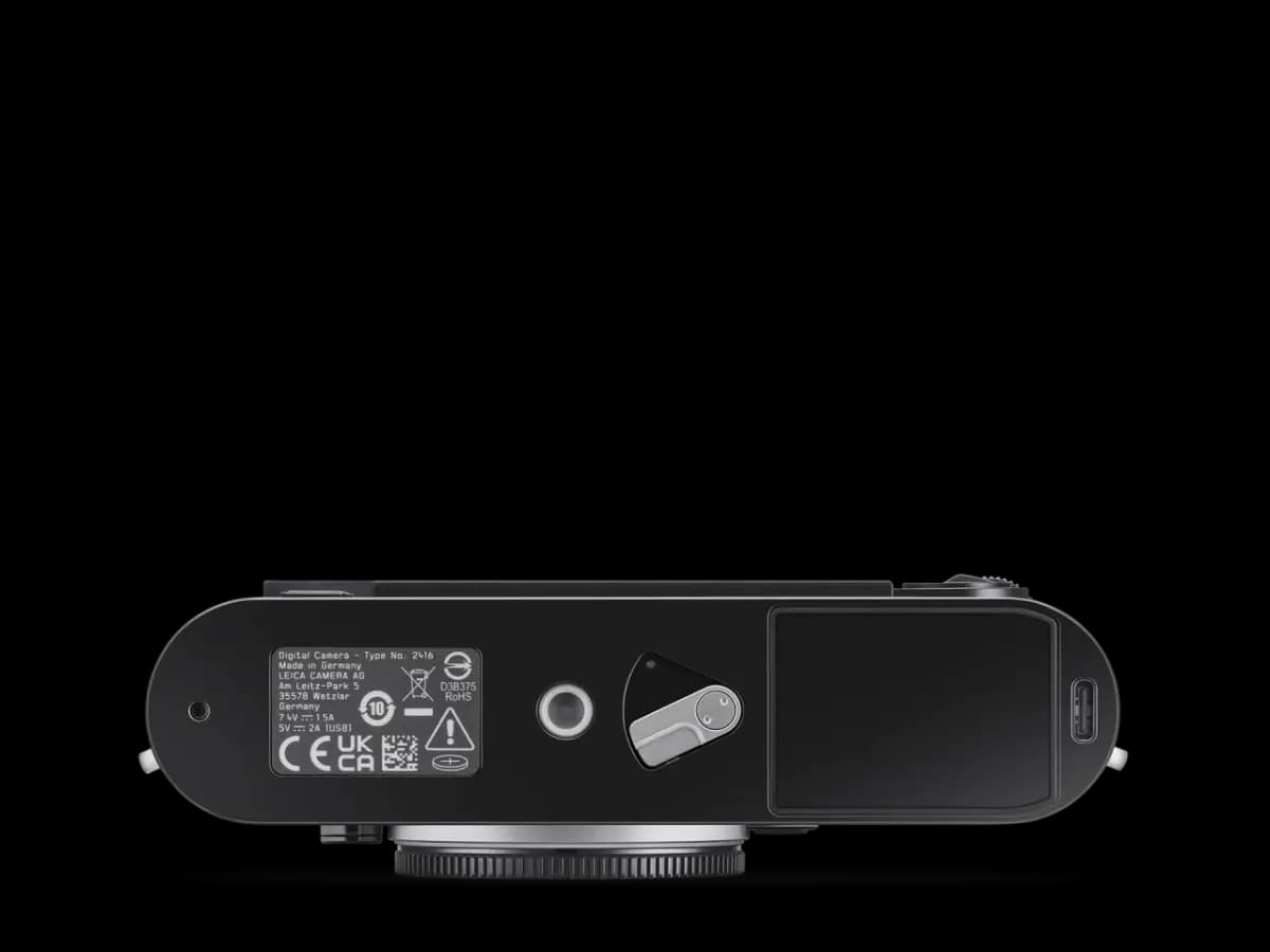 Leica M11 in Glossy Black Finish [Compact, digital rangefinder system camera, BSI CMOS full-frame sensor with Triple Resolution Technology, Top and base plates made of brass with g
