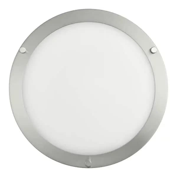 Hampton Bay Flaxmere 12 in. Modern Brushed Nickel 5 CCT Integrated LED Flush Mount for Kitchens or Bedrooms, HB1023C5CCT-35 [Actual Color Temperature (K): 2700,3000,3500,4000,5000,