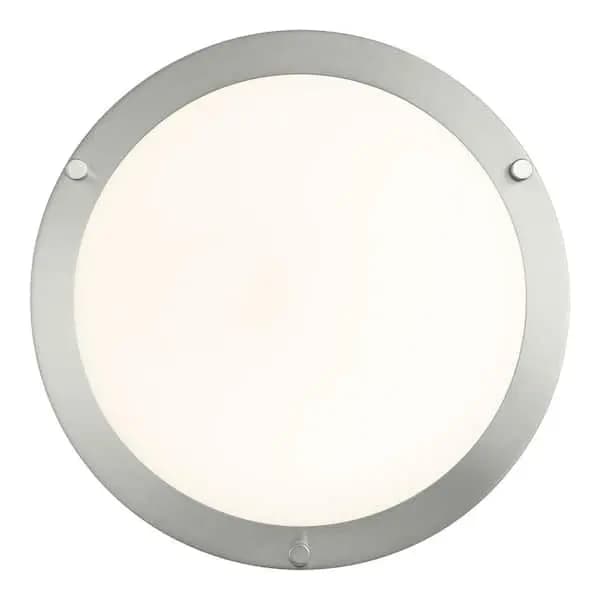 Hampton Bay Flaxmere 12 in. Modern Brushed Nickel 5 CCT Integrated LED Flush Mount for Kitchens or Bedrooms, HB1023C5CCT-35 [Actual Color Temperature (K): 2700,3000,3500,4000,5000,