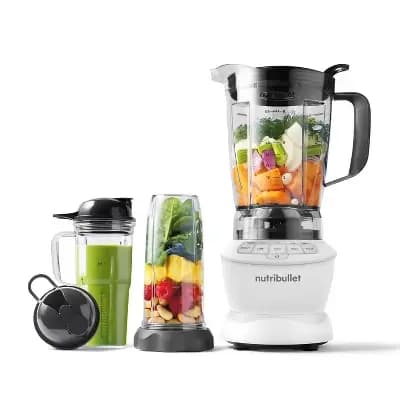 nutribullet Blender Full Size Combo 1200 Watt 640z NBF20500AW - Matte White: Smoothie Blender, 64oz Capacity, 4 Speeds [1200 Watts, 64 fl oz (US), 7.14 Pounds]