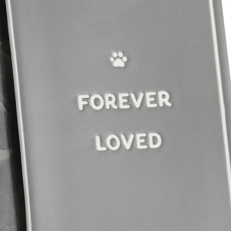 Forever Loved Gray Picture Frame, 4x6 [Message Forever Loved, Dimensions 9'' W x 7.87'' H x 0.62'' D, Material Ceramic and glass., Count 1]