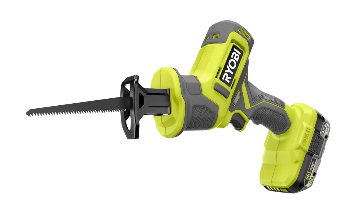 RYOBI 18V ONE+ One-Handed Reciprocating Saw Kit [Fuel Gauge Integrated LEDs, Capacity 2Ah, Voltage 18V]