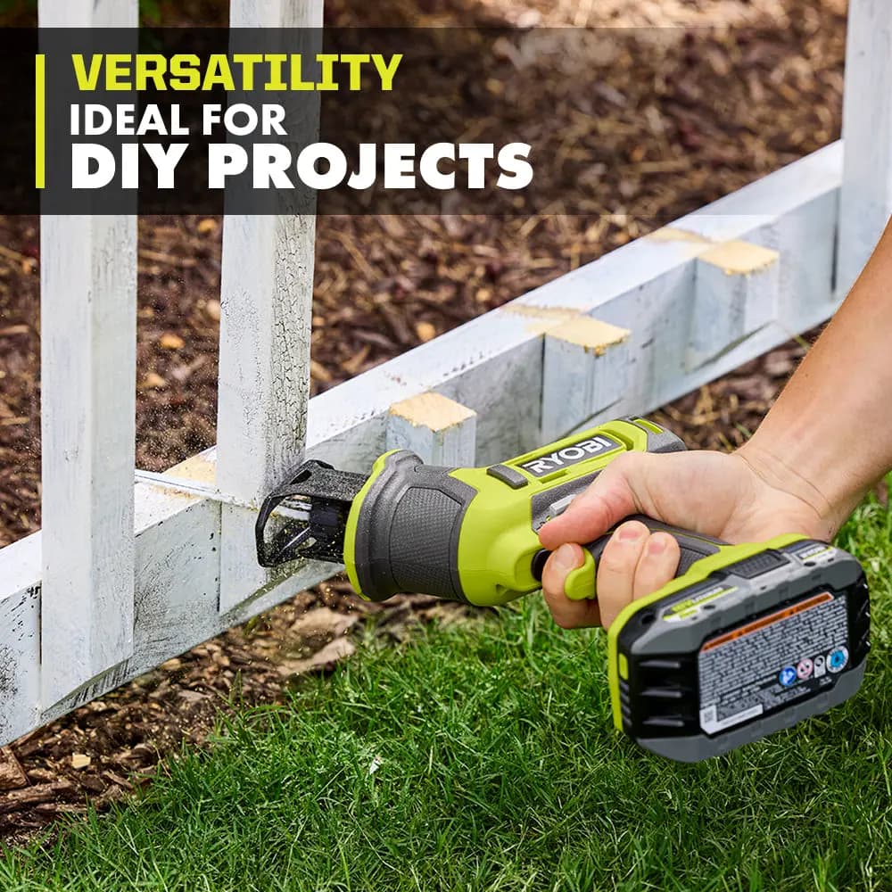 RYOBI 18V ONE+ One-Handed Reciprocating Saw Kit [Fuel Gauge Integrated LEDs, Capacity 2Ah, Voltage 18V]