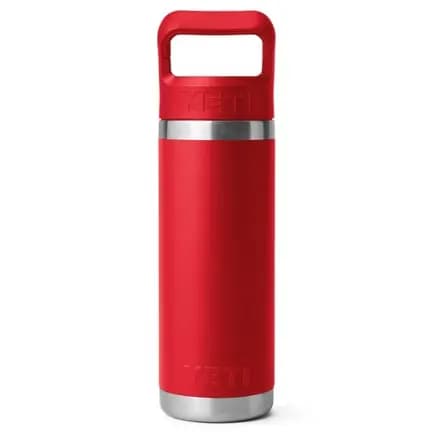 YETI Rambler Vacuum Water Bottle with Straw Cap - 18 fl. oz. Rescue Red [Casual Camping, 0.53 liters, 18 fluid ounces]