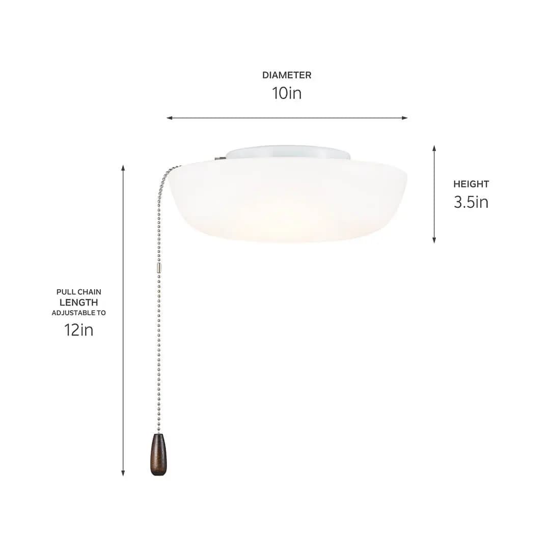 Kichler Fan Light Kit White (380960) [Attribute Selectable CCT, Attribute 2 Built-In Options, Attribute 3000K, 5000K]