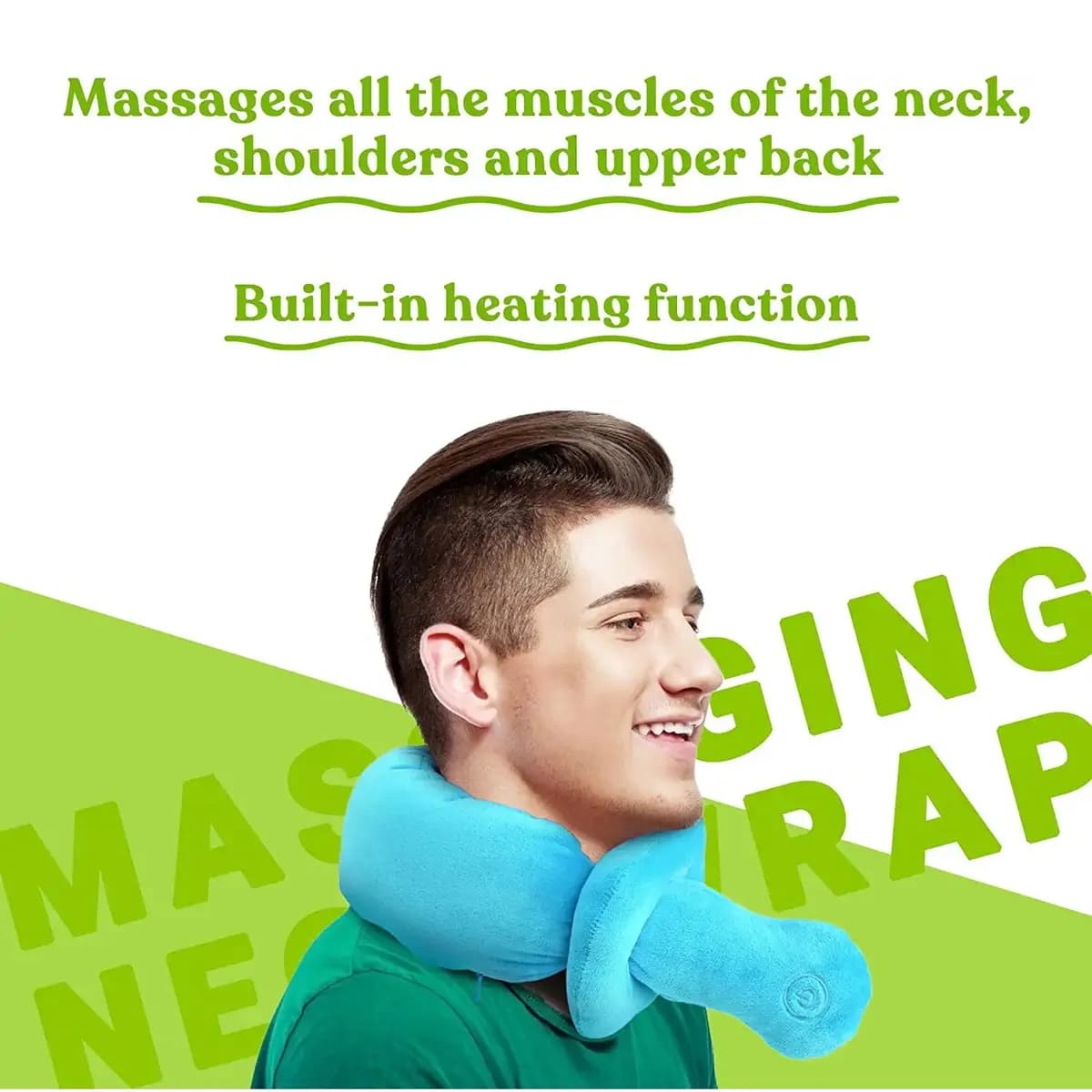 Pursonic Portable Neck & Shoulder Adjustable Massaging Wrap [Two Deep and Powerful Massaging modes, HMG925BL, HMG925GY]