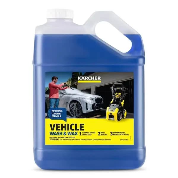 Karcher 1 Gal. Car Wash & Wax Pressure Washer Cleaning Detergent Soap Concentrate, 9.558-146.0 [Container Size (oz.): 128, Features: No Additional Features, Returnable: 90-Day]