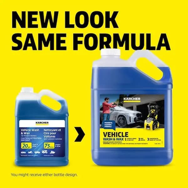Karcher 1 Gal. Car Wash & Wax Pressure Washer Cleaning Detergent Soap Concentrate, 9.558-146.0 [Container Size (oz.): 128, Features: No Additional Features, Returnable: 90-Day]