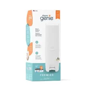 Diaper Genie Premier Diaper Pail with Starter Refill [Dimensions (Overall) 27 Inches (H) x 9.38 Inches (W) x 11.55, Weight 8 Pounds, Features Airtight Lid Prevents Odors, Pedal Act