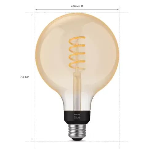 Philips Hue G40 globe - E26 smart bulb [046677563912, 125x189, 50,000]