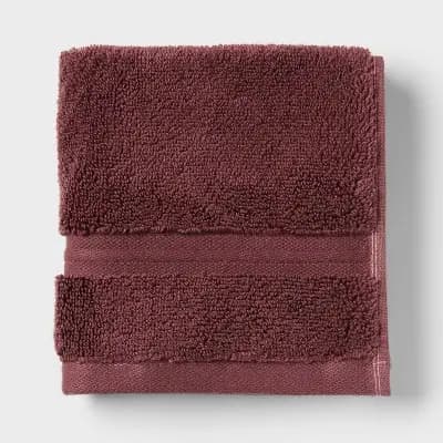 Threshold 4pk Spa Plush Washcloth Set Dark Mauve - Thresholdâ„¢ [100% Cotton, Heavyweight (550-800 GSM), OEKO-TEX MADE IN GREEN]