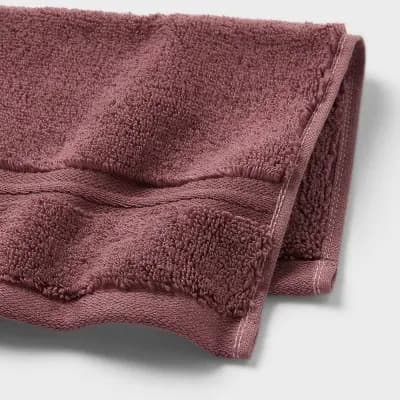 Threshold 4pk Spa Plush Washcloth Set Dark Mauve - Thresholdâ„¢ [100% Cotton, Heavyweight (550-800 GSM), OEKO-TEX MADE IN GREEN]