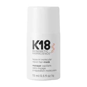 K18 Biomimetic Hairscience Mini Leave-In Molecular Repair Hair Mask 0.5 oz/ 15 mL [Fine, Medium, and Thick, 0.5 oz/ 15 mL, K18Peptide™]
