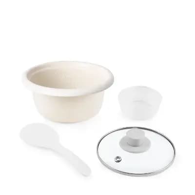 Aroma 4 Cup Pot Style Rice Cooker White: Nonstick, Stay-Cool Handles, 1 Setting, 250W, Includes Glass Lid & Manual [32 Ounces, Plastic, 250 Watts]